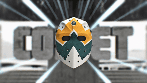 Orange Comet Goalie Mask #442