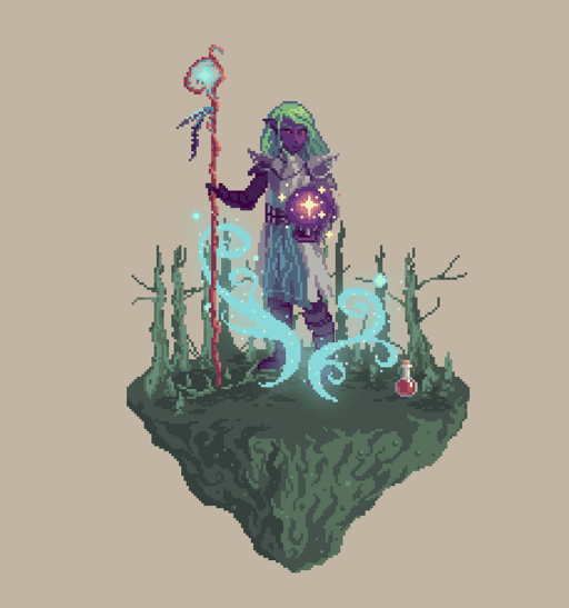 Dusk Elf Timewarp Wizard from The Swamp + Potion