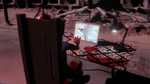 Desktop #94: The Developer in the Electric Chair With a Desk Lamp and a Gardens Monitor on a Felt Zine Table in Conflict