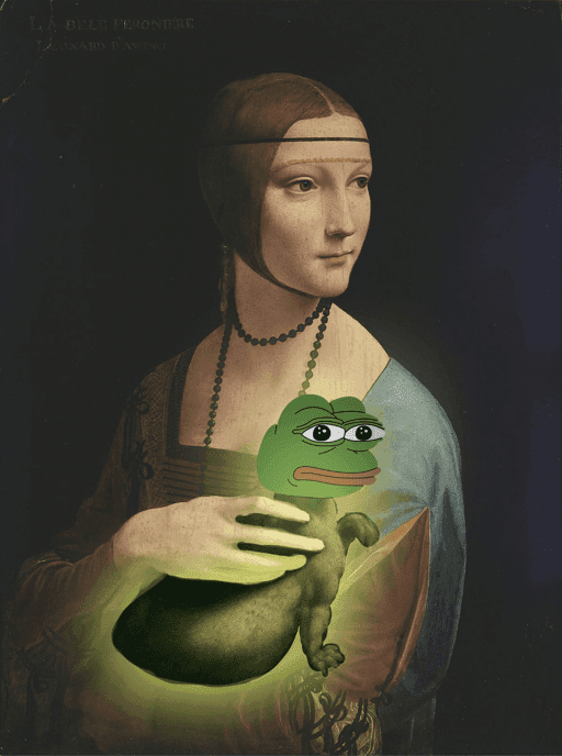 Lady with an neon Pepe 420/999