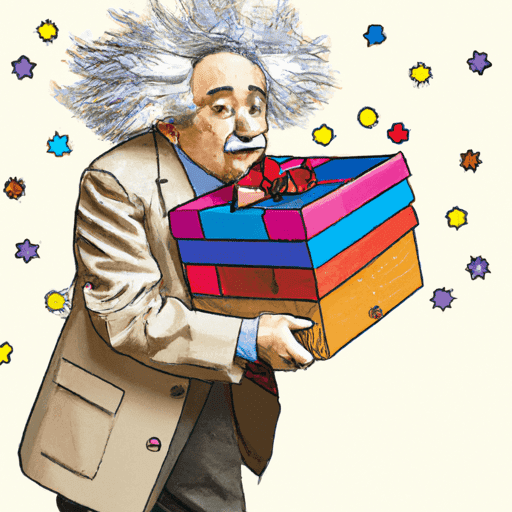 Albert Einstein Giving Erwin Schrödinger A Cat