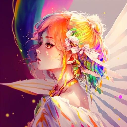 Rainbow hair girl #026