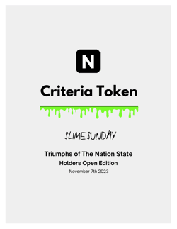 Slimesunday holders criteria token