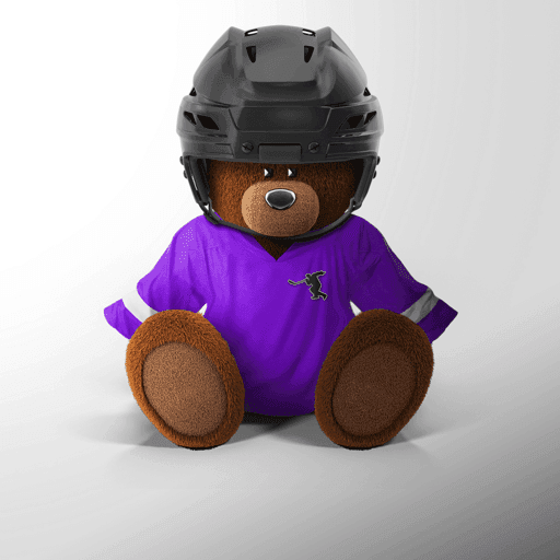 Purple Hockey Teddy