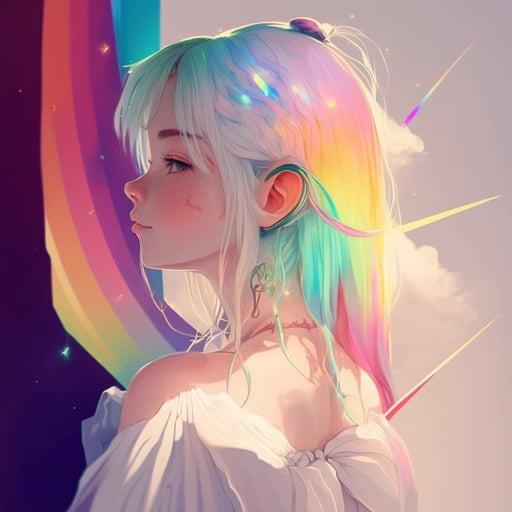 Rainbow hair girl #033