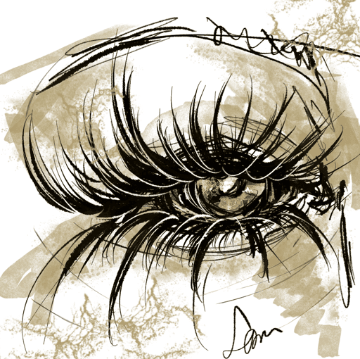 Sketched eye, last look at the past