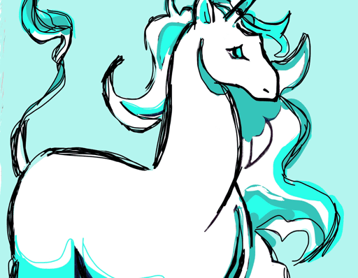 Bright Turquoise Unicorn