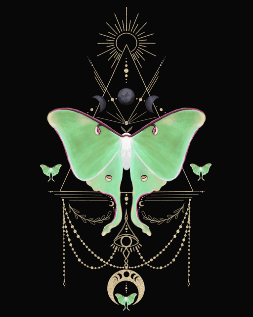 Luna Moth and Gold