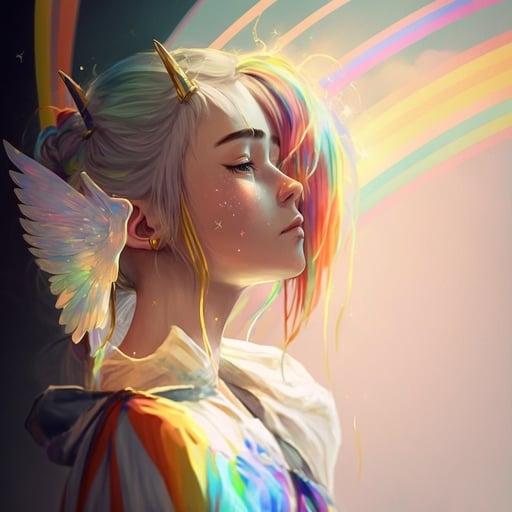 Rainbow hair girl #029