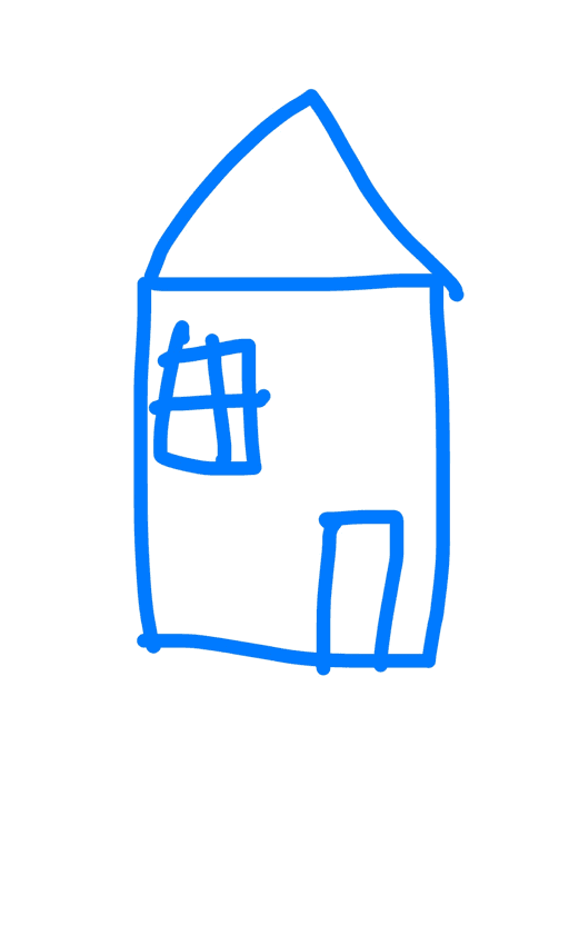 shitty blue house