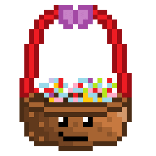 Basket #05 - Red Handle, Purple Bow