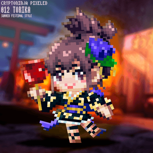 CryptoNinja Pixeled #012 - TORIKA "SUMMER FESTIVAL STYLE"