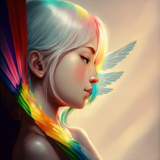 Rainbow hair girl #046