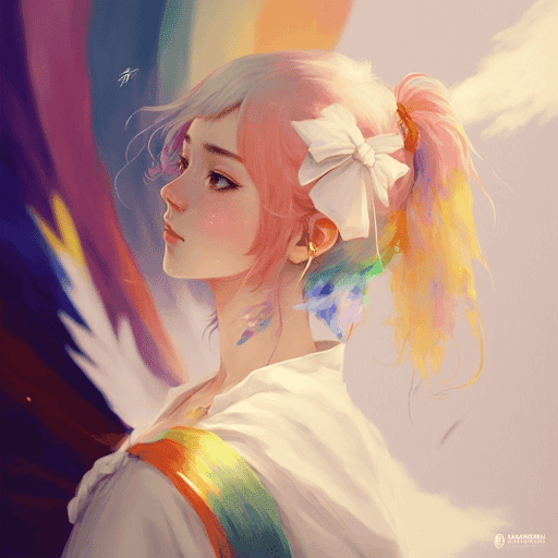 Rainbow hair girl #024