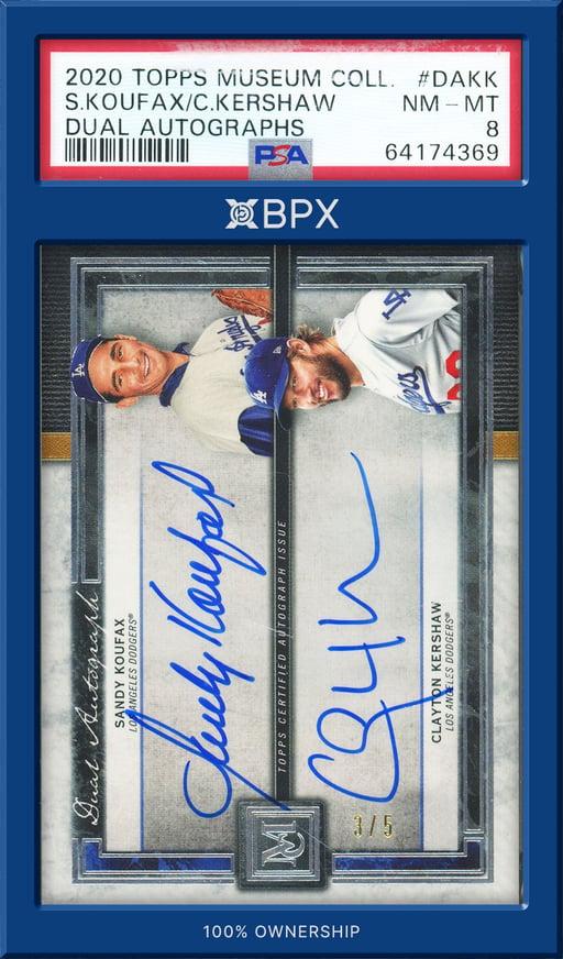 2020 Topps Museum Collection Sandy Koufax/Clayton Kershaw - PSA 8 (Cert: 64174369)