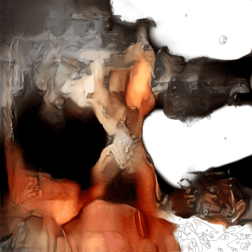 Paint by Numbers: AI Generated Nude Portrait ( half finished )