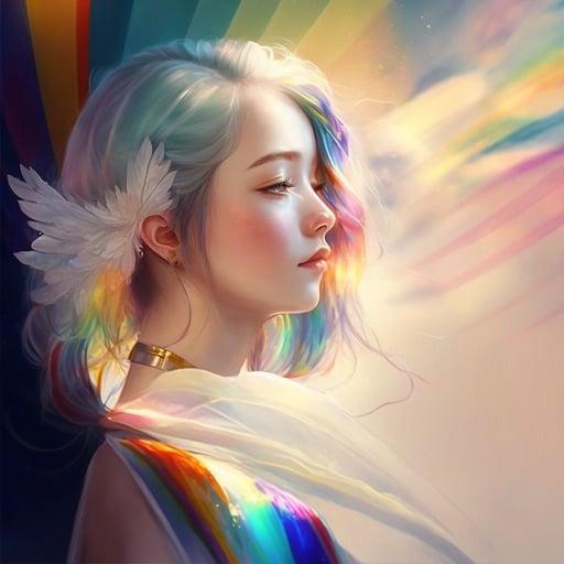 Rainbow hair girl #045