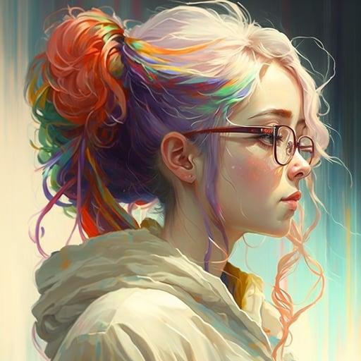 Rainbow hair girl #161