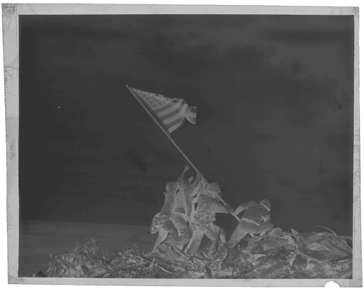 Raising the Flag on Iwo Jima Negative